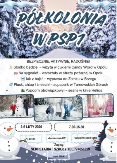 Zimowa PÓŁKOLONIA w JEDYNCE