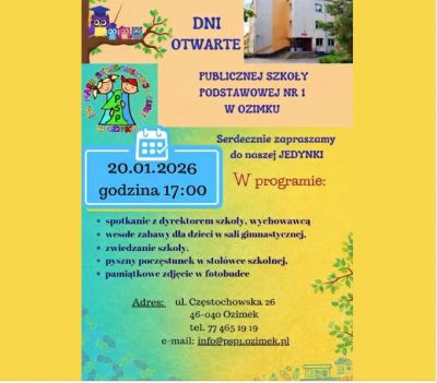 Zapraszamy na Dni Otwarte do naszej JEDYNKI 