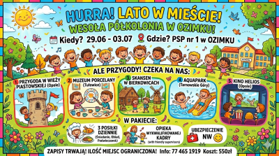 Zapraszamy na PÓŁKOLONIĘ W JEDYNCE