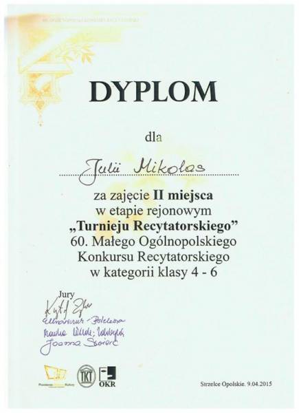 Dyplom Julii